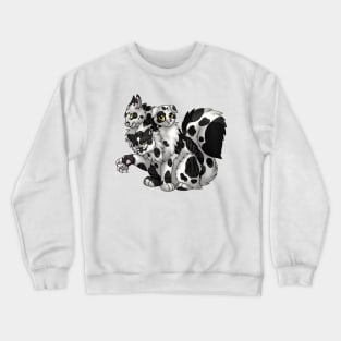 CerPURRus: Black Bicolor Tabby Crewneck Sweatshirt